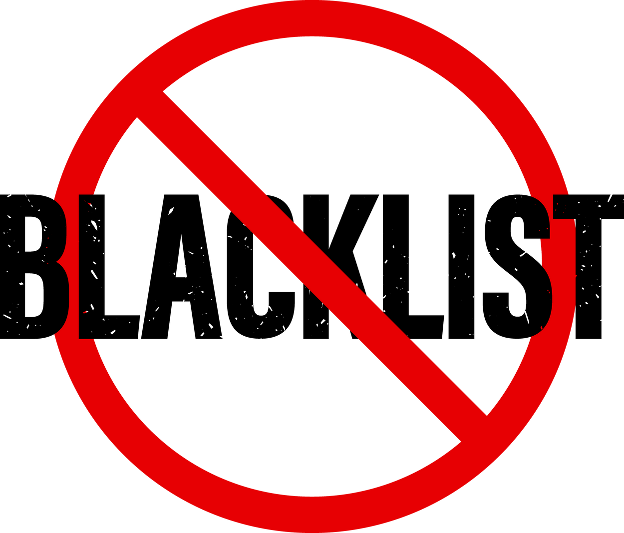 Blacklist Sign. Old Rubber Stamp Isolated